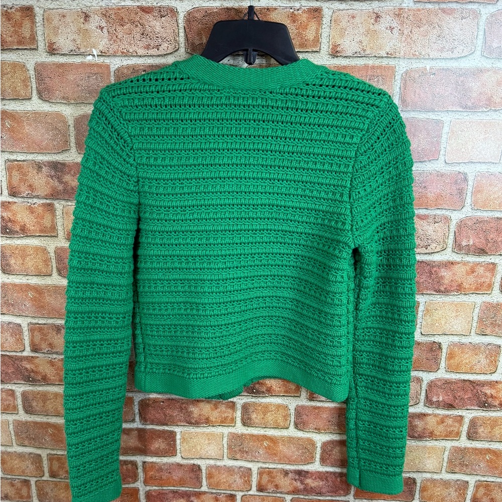 LOFT Vibrant Green Cardigan sweater jacket - Picture 2 of 7